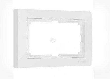 WL03-Frame-01-DBL-white/Рамка для двойной розетки (белый, basic)